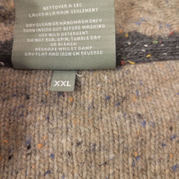 Aran Mills half-zip Irish Lambs Wool Men's Sweater Size XXL - Picture 5 of 9